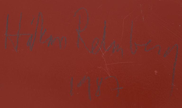 HÅKAN REHNBERG, triptyche, mixed media on sheet metal, signed and dated 1987 on verso.