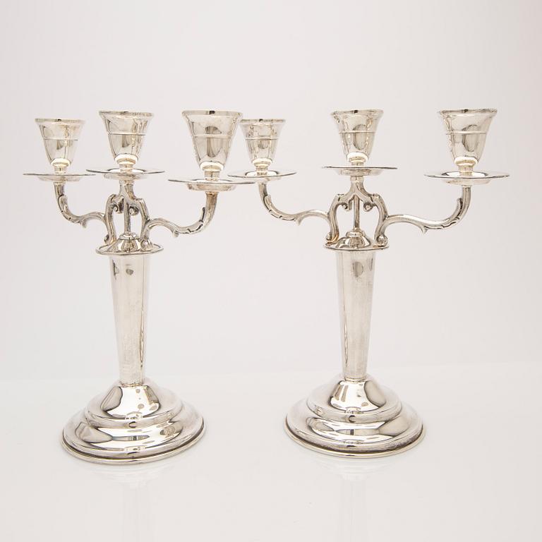 Candelabra, a pair, sterling silver, Mexico.