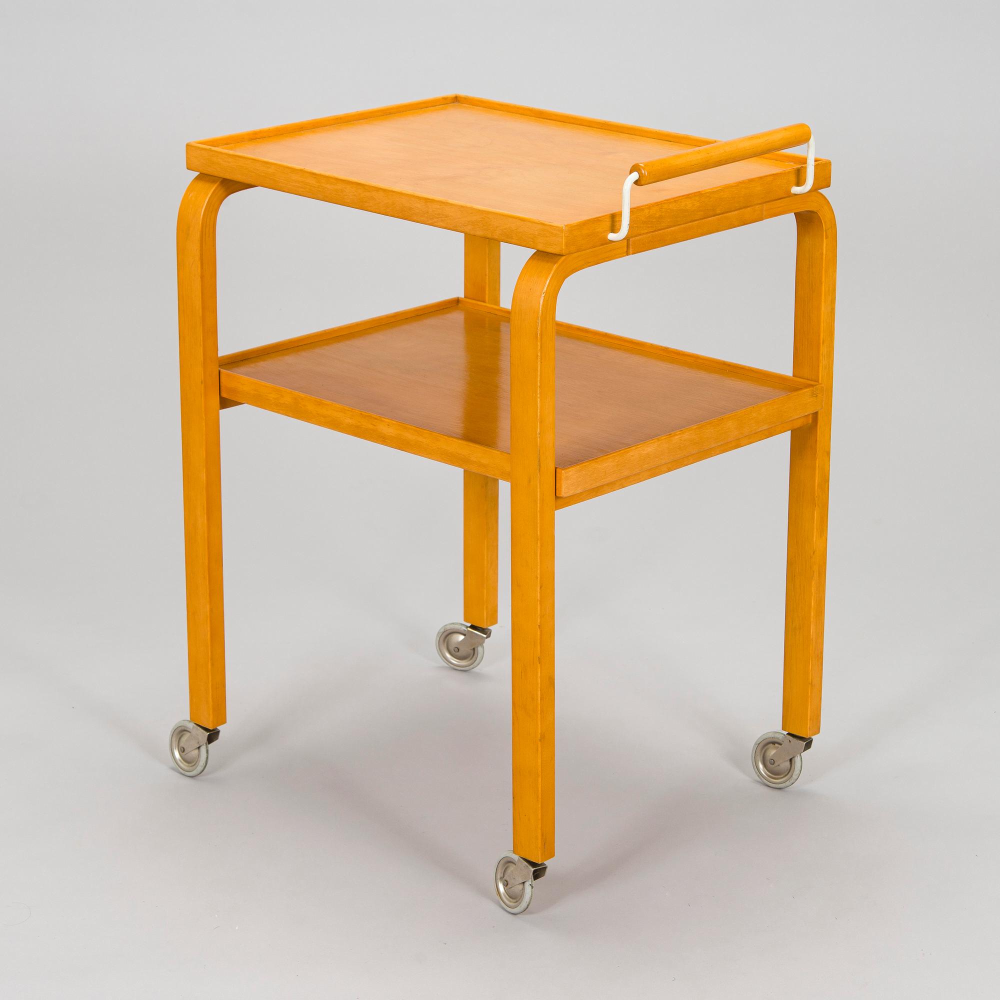 Alvar Aalto, serveringsvagn, modell 99, O.Y. Huonekalu-ja Rakennustyötehdas A.B. 1900-talets mitt.