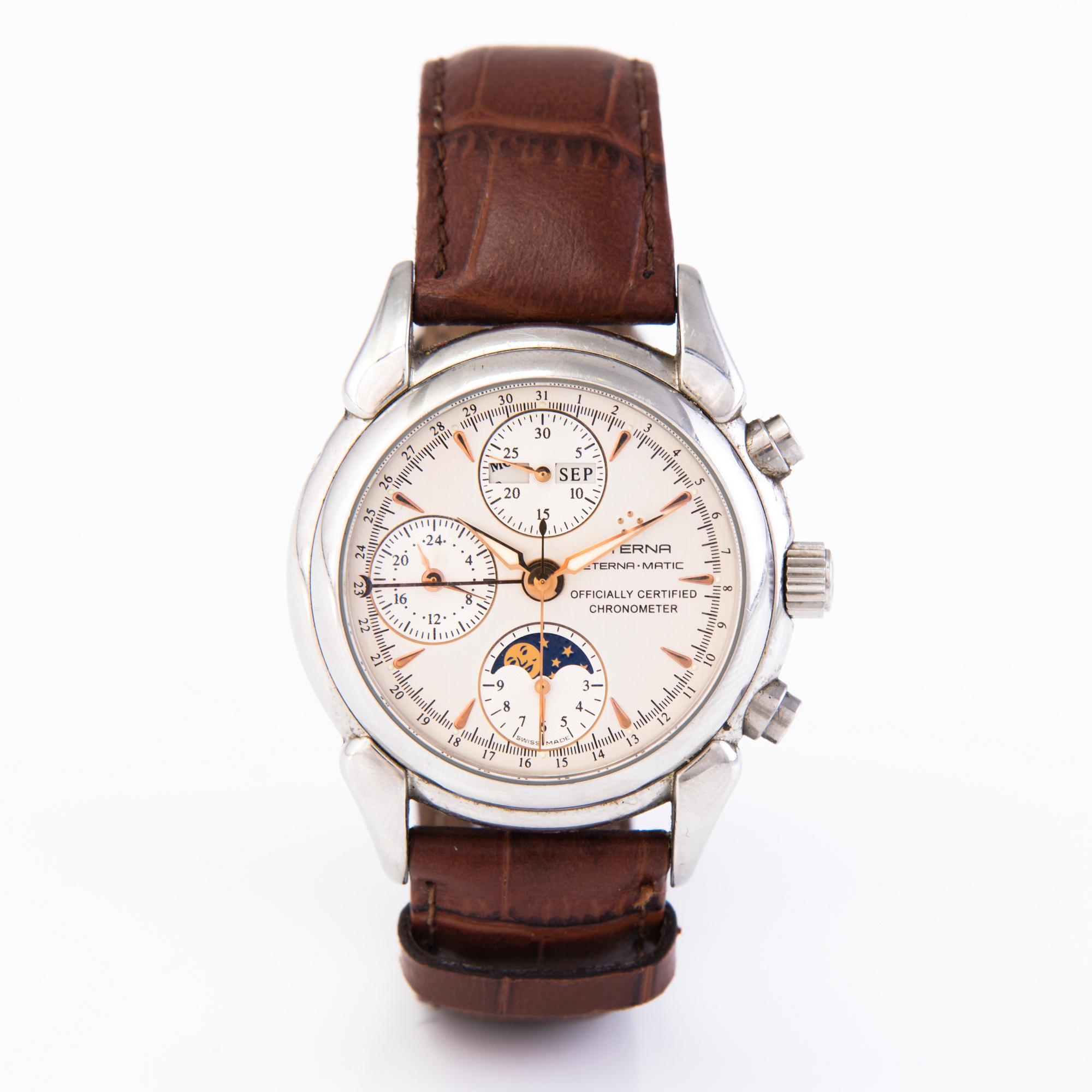 ETERNA Eterna-Matic, Chronometer Chronograph, rannekello 45 mm.