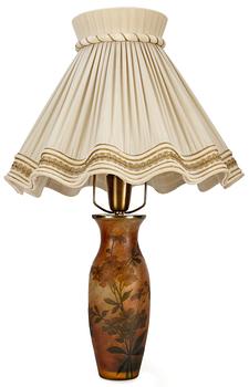 1186. HEINRICH WOLLMAN, vas monterad som lampa, Orrefors ca 1915.