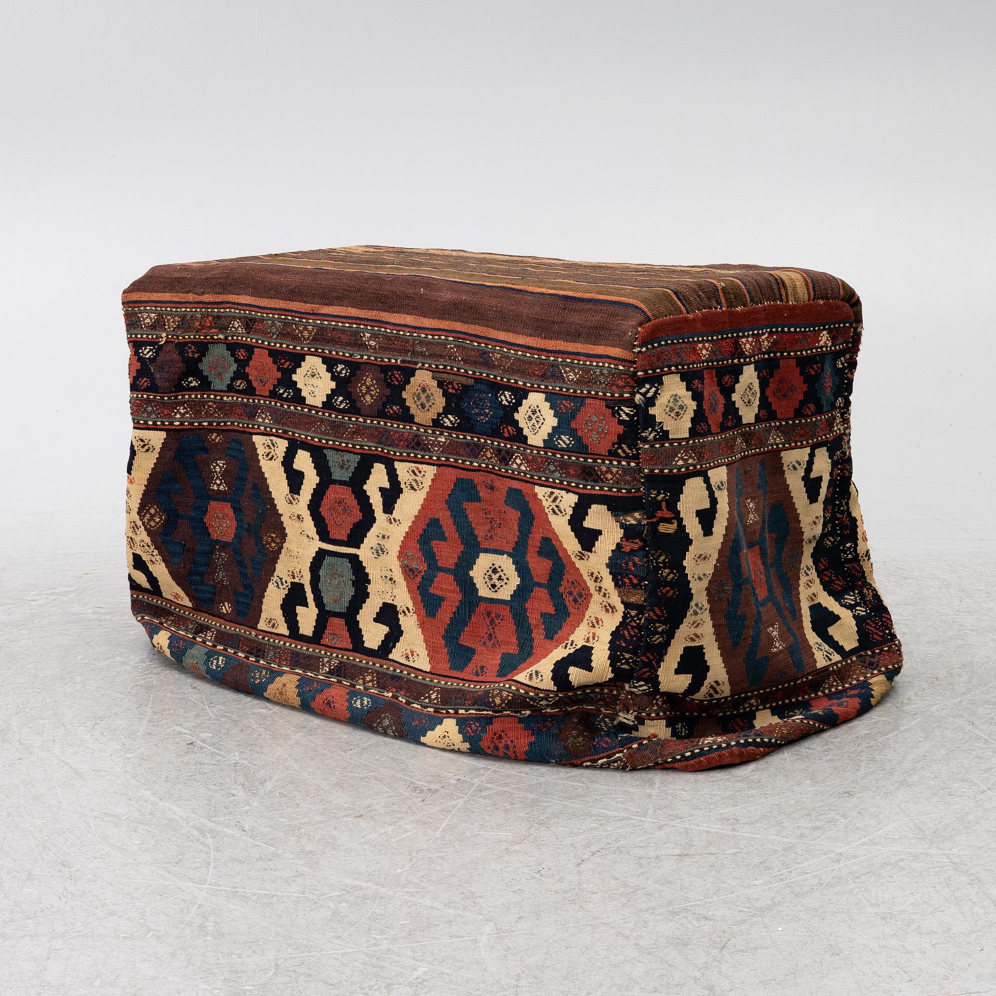 An antique Shahsavan Mafrash, Length 105, width 55, height 65 cm.