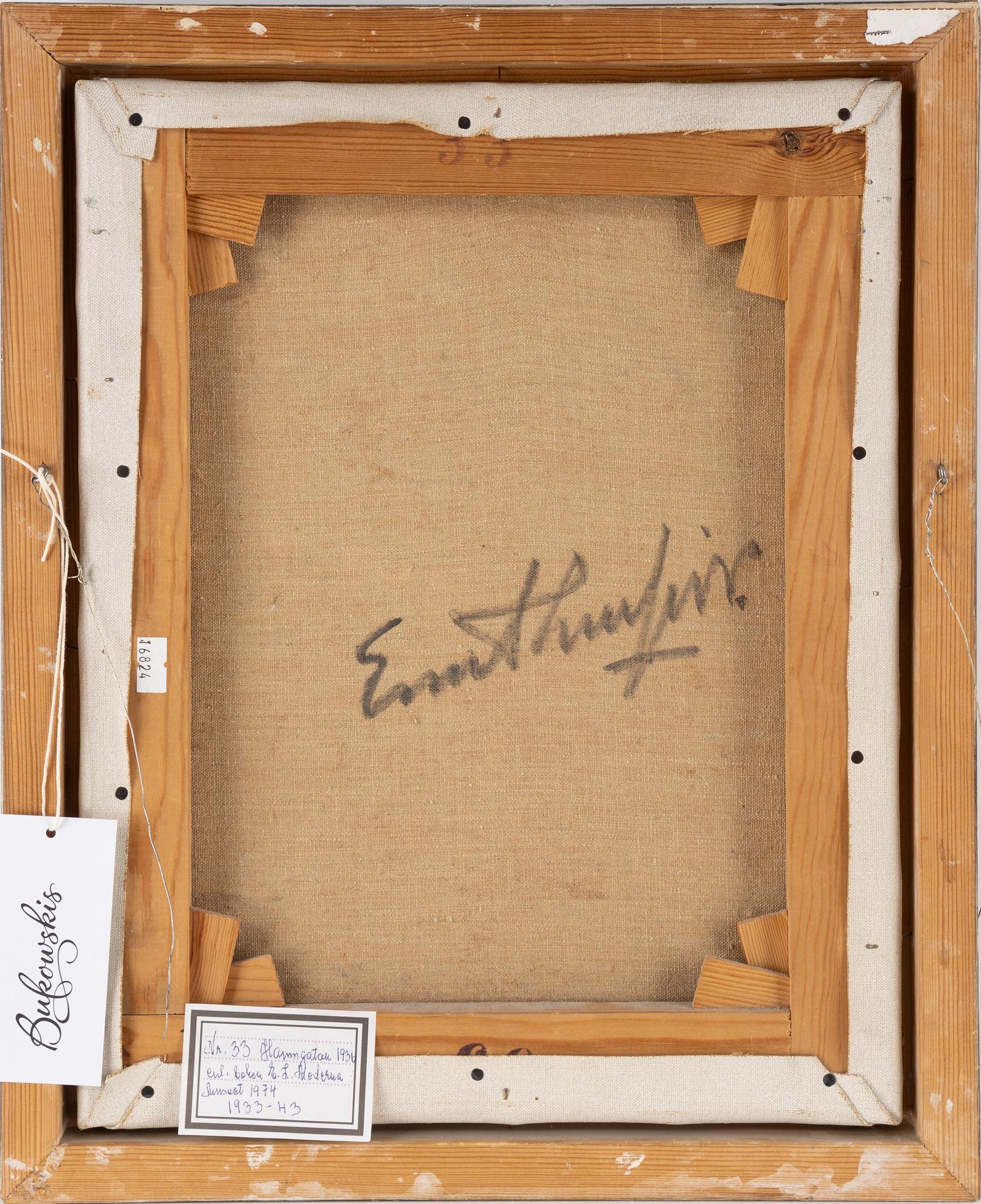 Evert Lundquist, oil on canvas, signed E.L and signed verso.