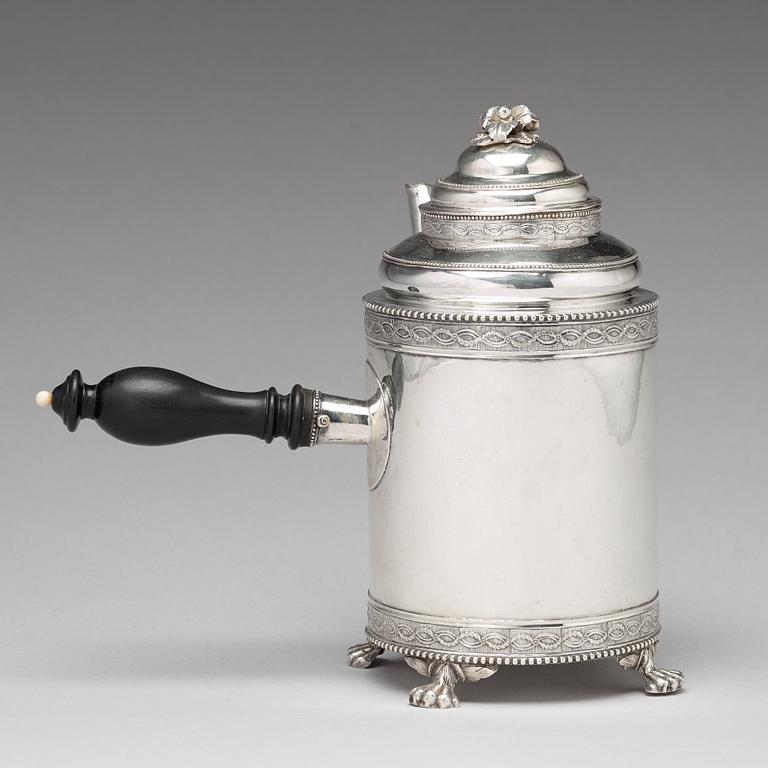 A Swedish 18th century silver coffee-pot, mark of Peter Johan Zetterling, Linköping 1792.