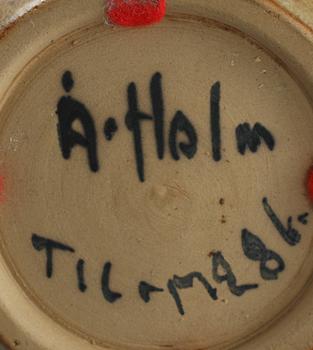 KANNA MED LOCK SAMT VAS, stengods, Åke Holm.