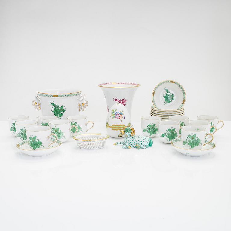 Seventeen pieces of Herend porcelain, Hungary, second half of the 20th Century.