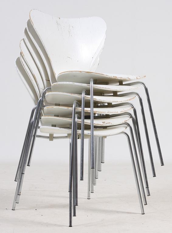 STOLAR, 6 st, "Sjuan" av Arne Jacobsen för Fritz Hansen, bl a 1971.