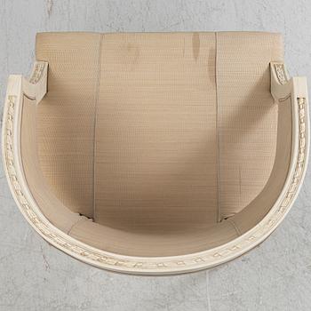 A pair of late Gustavian style armchairs, late 20th Century.