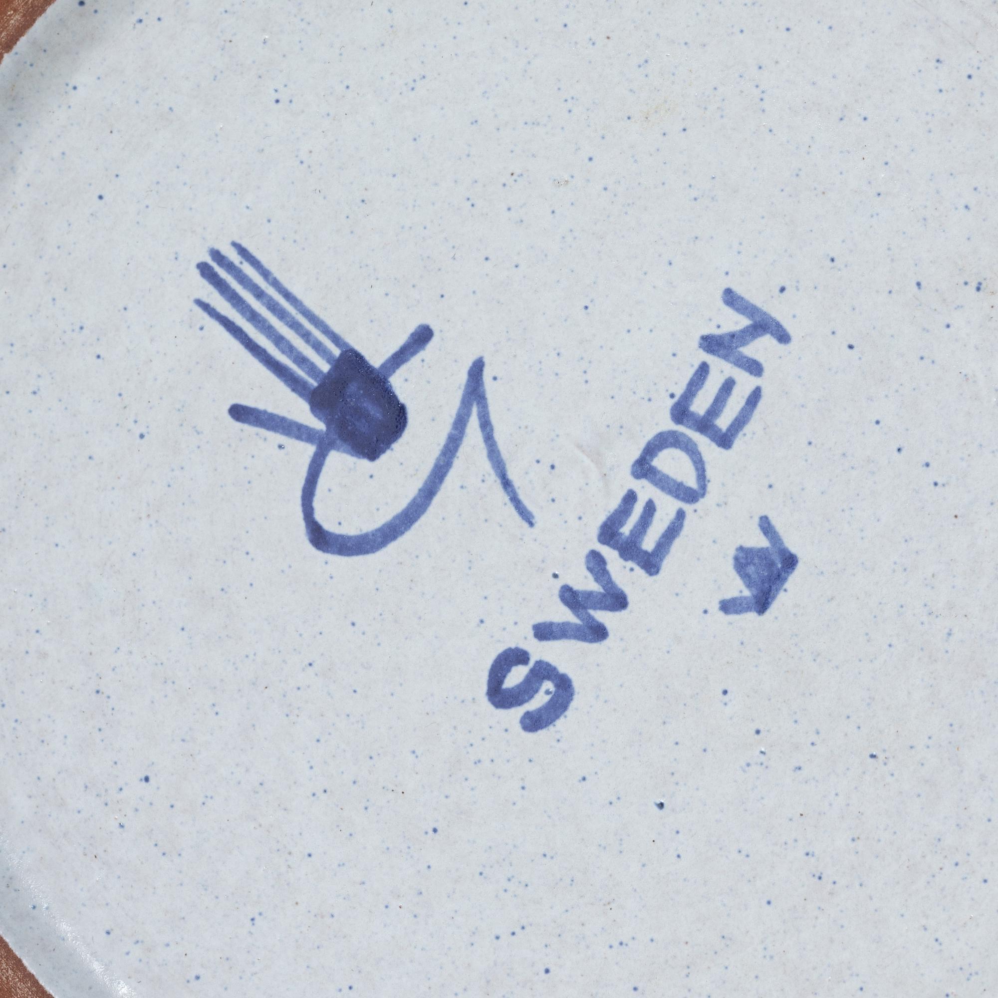 Stig Lindberg, vaser, 3 st, ljusstakar, 2 st och burk med lock, fajans, Gustavsbergs studio.