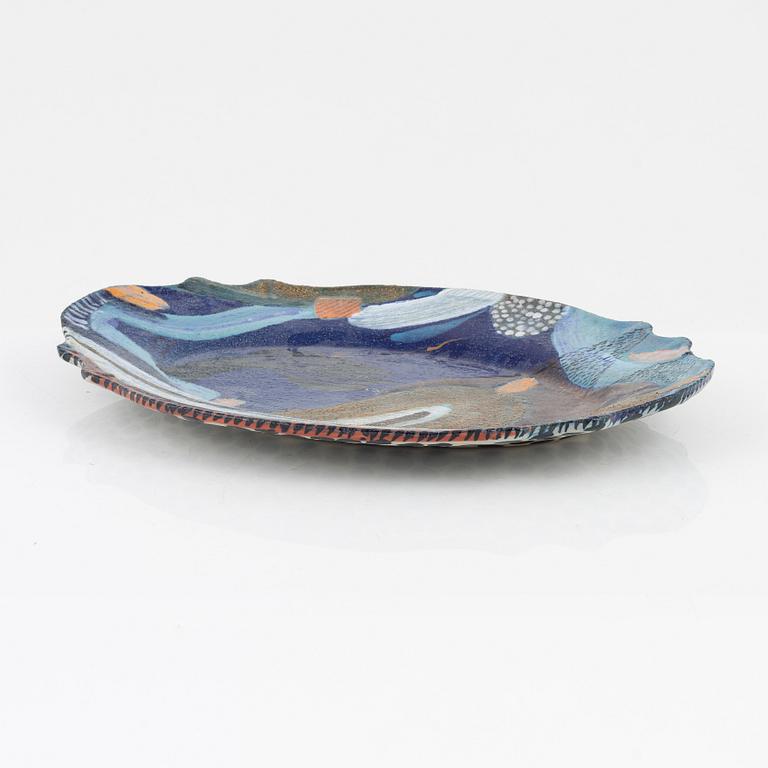 Herman Fogelin, a stonewear dish, signed.