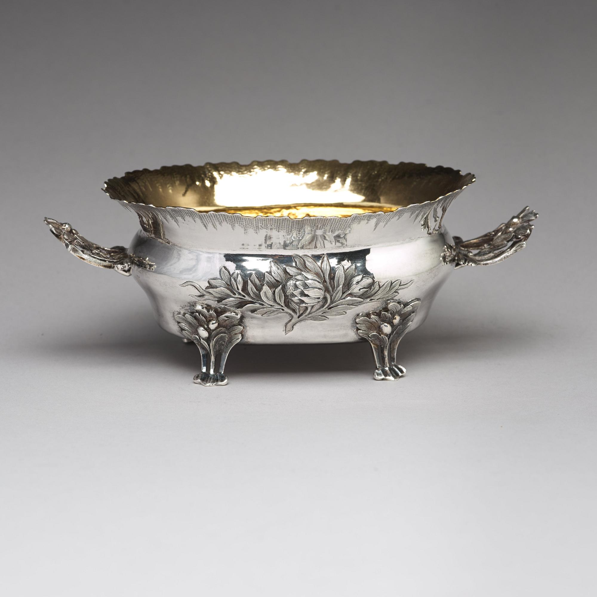 A Swedish 18th century parcel-gilt silver bowl, mark of Jons Granbom, Stockholm 1786.