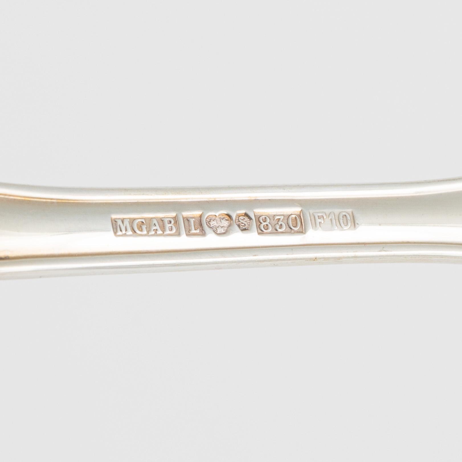 A 96-piece silver flat wear set, 'Harmoni', MGAB, Sweden, 1979-87.