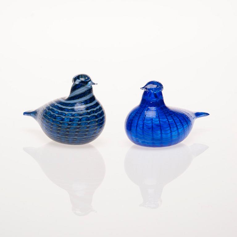 FIGURINER, 2 st, glas, signerade O. Toikka Nuutajärvi.