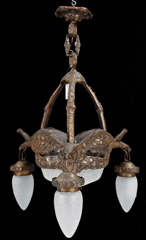 TAKLAMPA, Alice Nordin, tillskriven, för Böhlmarks Lampfabrik, 1910-20-tal.