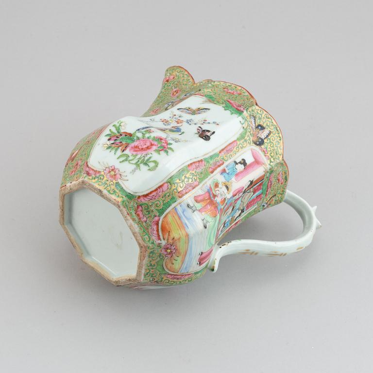 A Canton famille rose porcelain jug, China, 19th century.