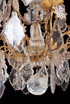 A Louis XV 18th/19th century century six-light chandelier.