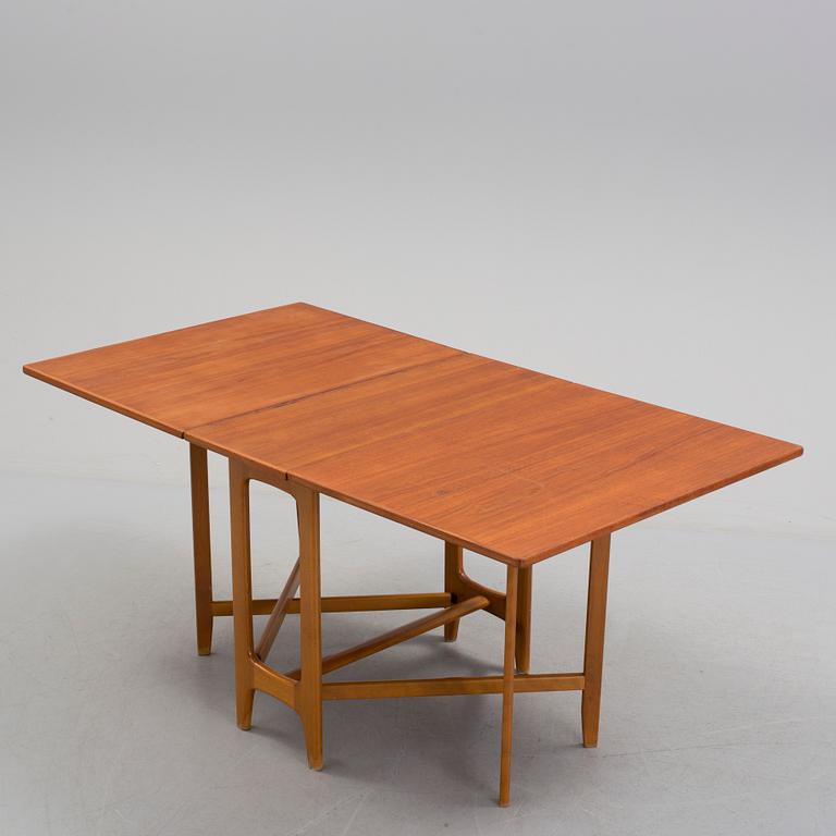 DROP LEAF TABLE, model nr 4, made by Kleppes Møbelfabrik, further development of Bendt Winge's design, 1950s/60s.