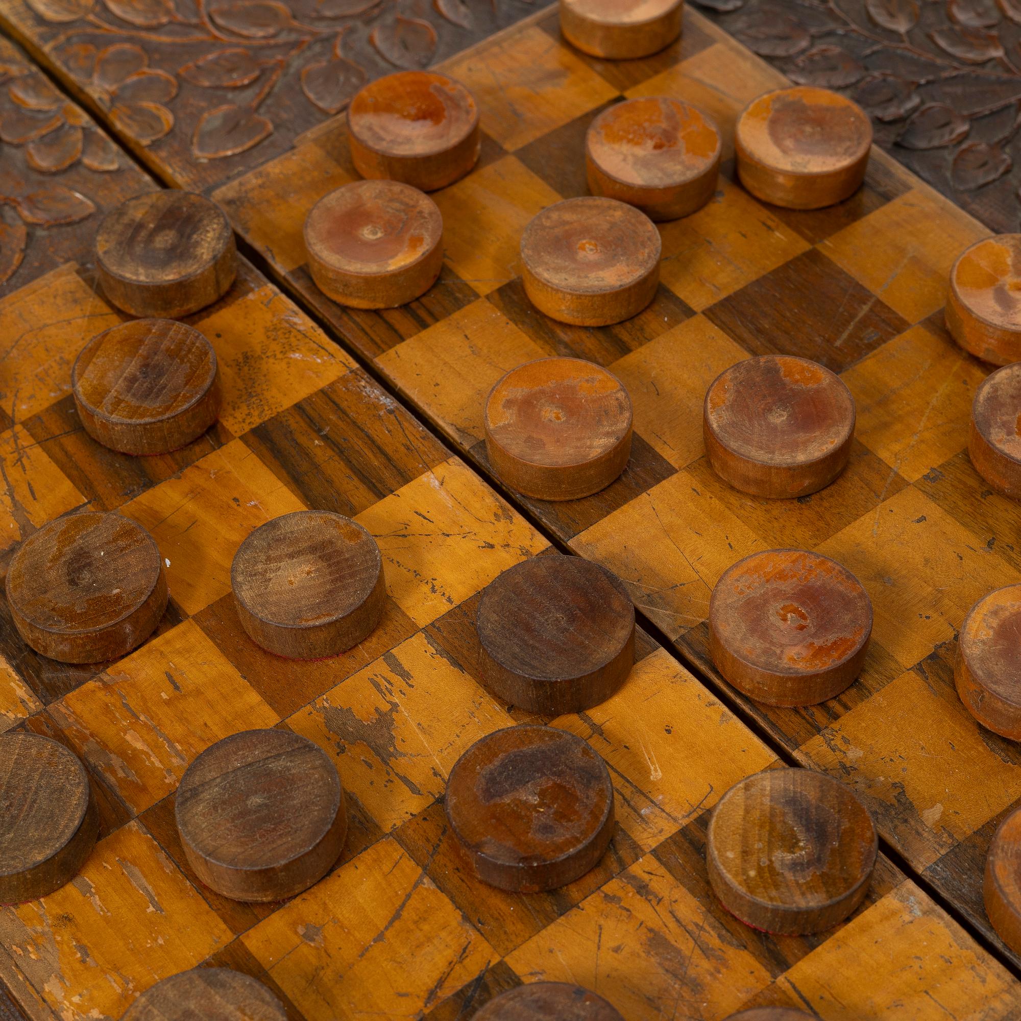 Backgammon/checkers board, Iran, circa 1900.