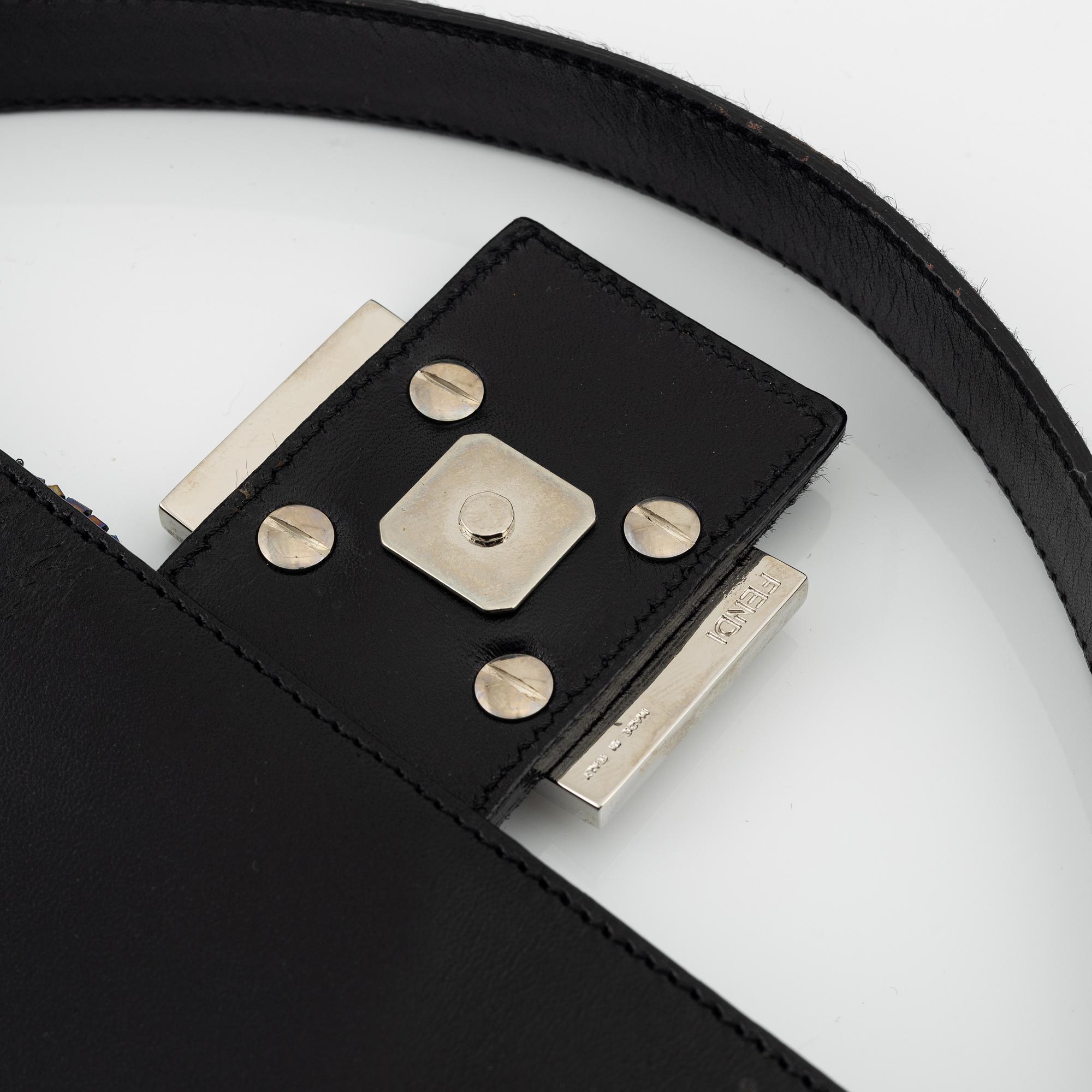 Fendi, a sequin and pearl embroidered Baguette bag.