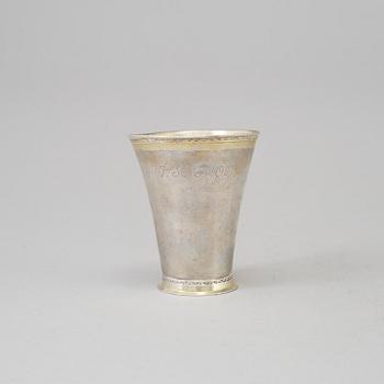 MARTIN SIMONIS,probably, Piteå, active 1756-9. A parcel gilt silver beaker.