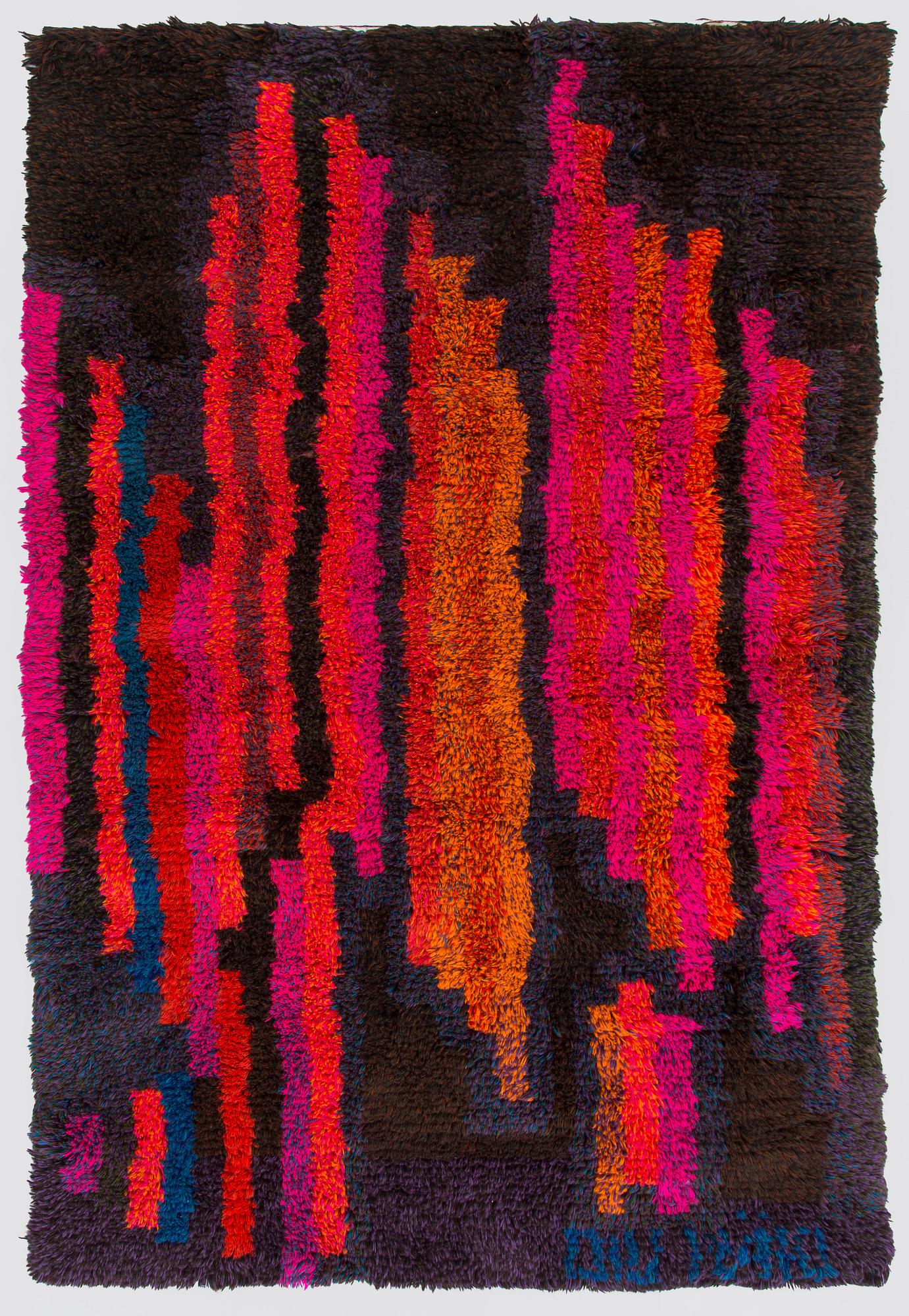 Oili Mäki, rya, triptyk, "Sibelius VII sinfoni", sannolikt unik, signerad Oili Mäki. À ca 215 x 140 cm.