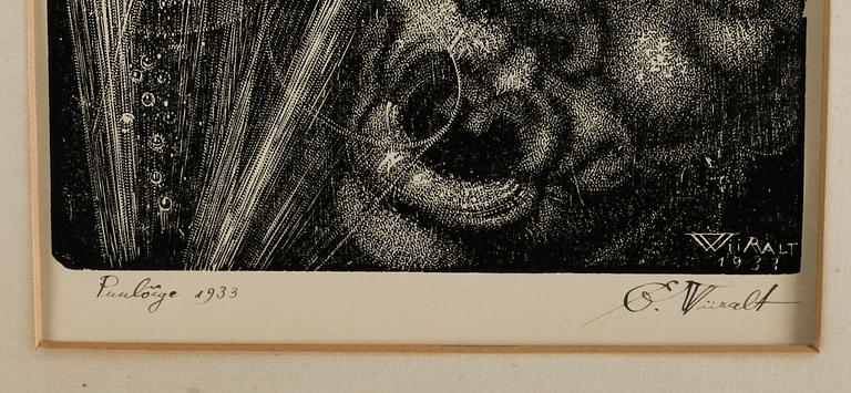 EDUARD WIIRALT, träsnitt, signerad och daterad 1933.