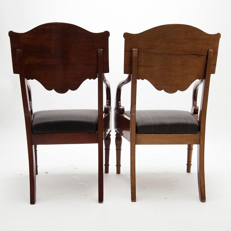 KARMSTOLAR, ett par, biedermeier, Ryssland 1800-talets mitt.