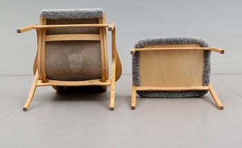 FÅTÖLJ med PALL, "Lamino", Yngve Ekström, Swedese, 1900-talets andra hälft.