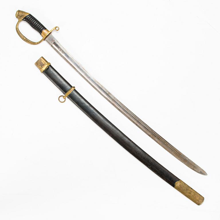 An Imperial Russian dragoon officer's shashka m 1881-1909, manufacturer's mark Zlatoust.