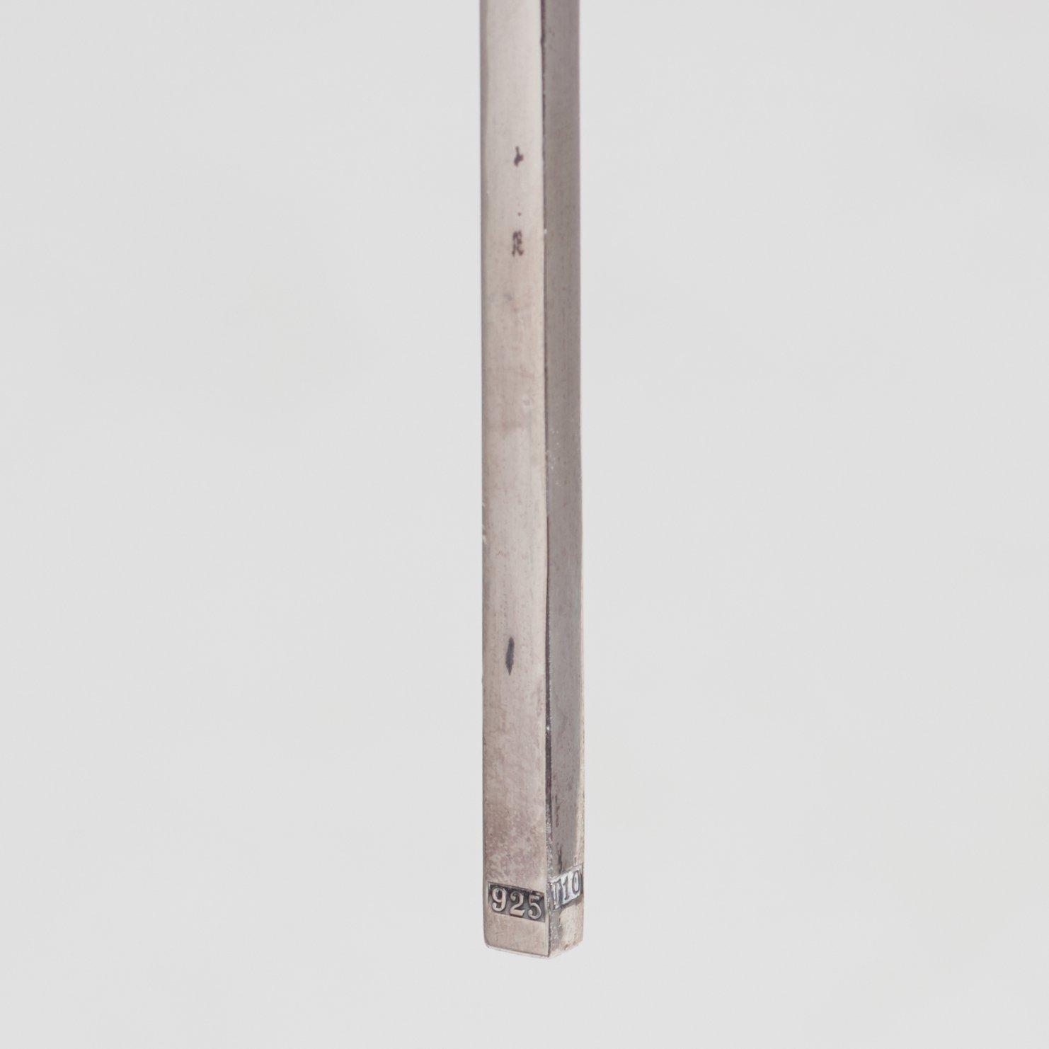 Nils Nisbel, a sterling silver four light chandelier, 1993.