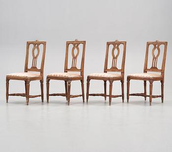 Four Gustavian chairs by Johan Petter Mansnerus, master 1783.