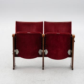 Theatre chairs, a pair, first half of the 20th century.