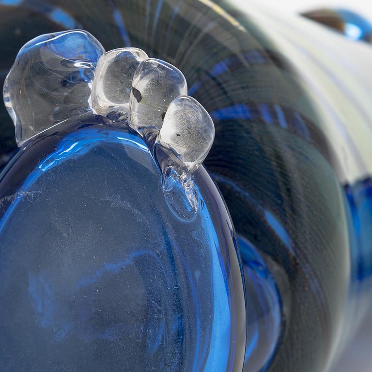Björn Weckström, glasskulptur/ vas, signerad Björn Weckström Nuutajärvi Notsjö. 1970-tal.