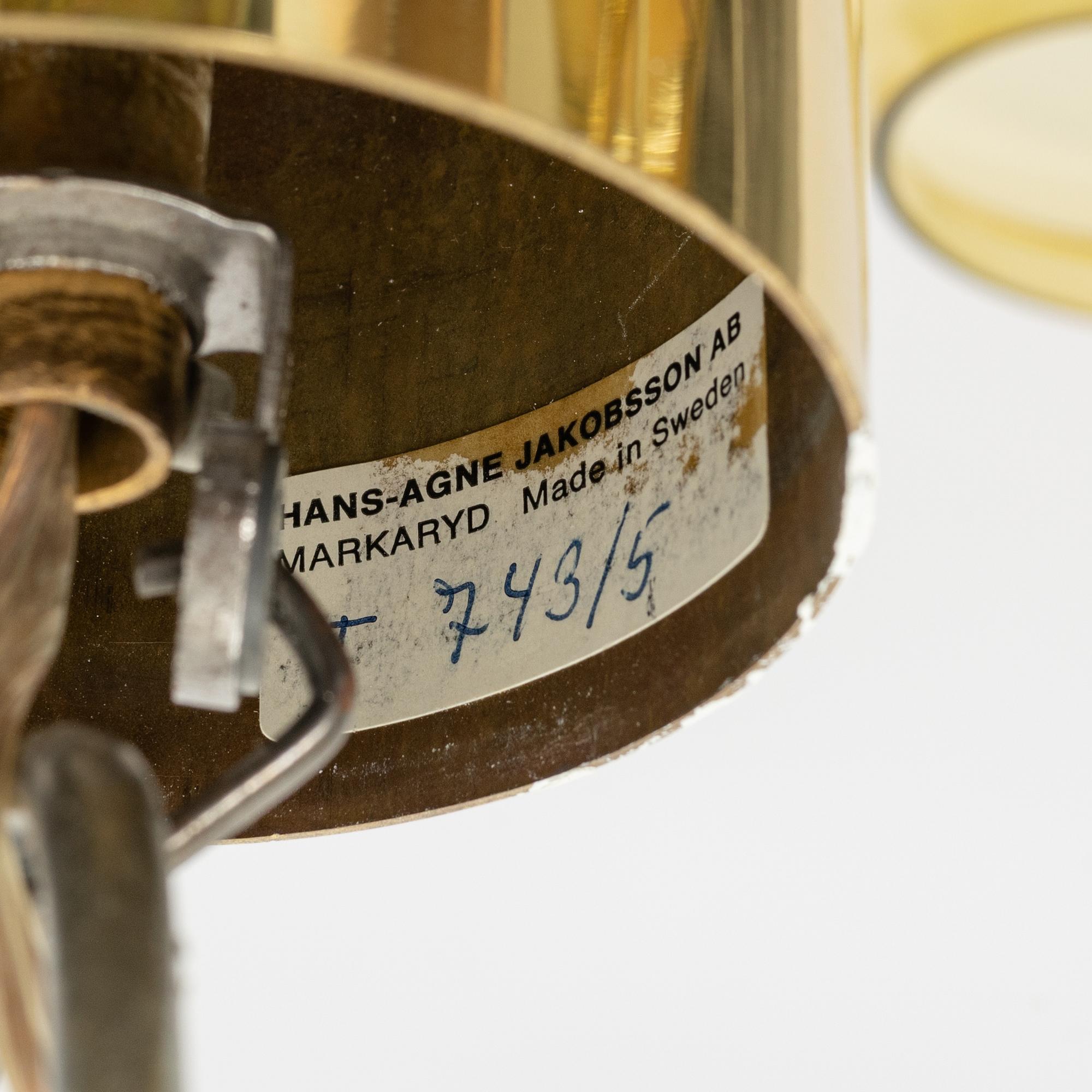 Hans-Agne Jakobsson, a model 'T 743/5' ceiling lamp, Markaryd.