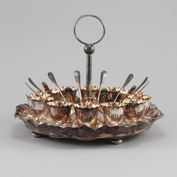 ÄGGSERVIS, nysilver, WMF, Tyskland, 1900-talets början.
