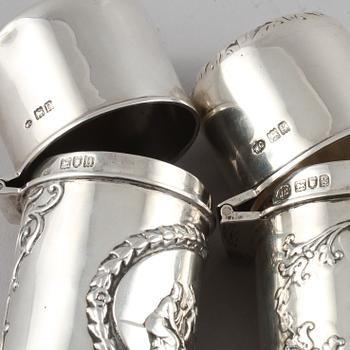CIGARETTBURKAR, 2 st, silver, William Comyns, London 1902 och 1908.