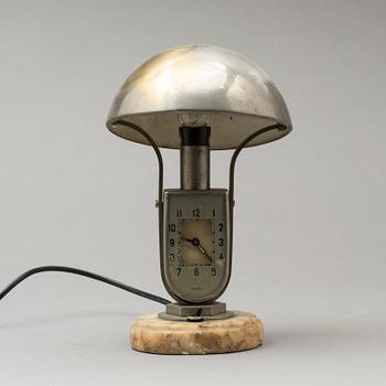 BORDSLAMPA MED KLOCKA, "MOFEM", art deco.