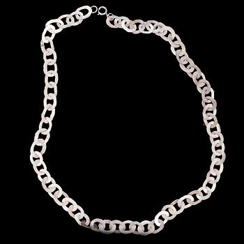 ARMRING och HALSBAND, silver, bl.a Rey Urban, Stockholm, 1969, total vikt inkl sten ca 66 gram.