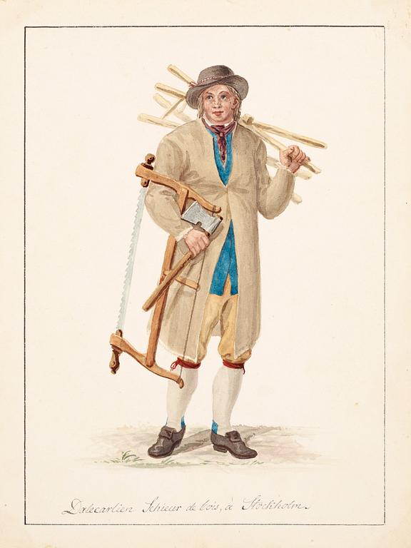 Carl Wilhelm Swedman, "Dalecarlien schieur de bois, á Stockholm".