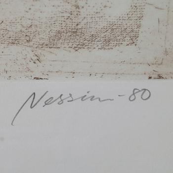 SUZANNE NESSIM, färgetsning, signerad, daterad -80 och numrerad 25/70.