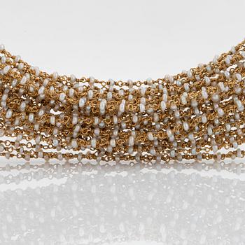Collier 18K guld och pärlor.