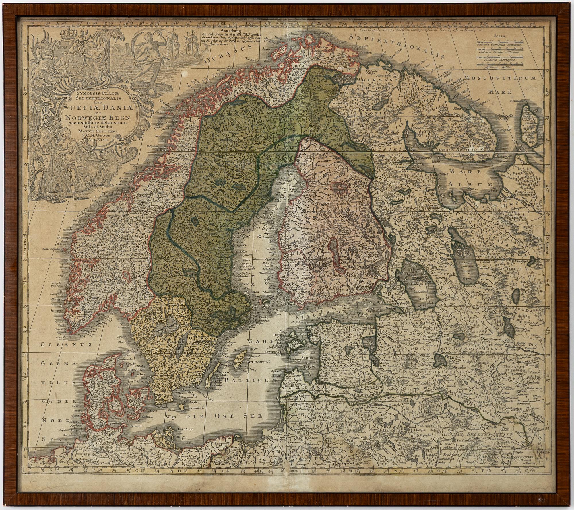 Mattheus (Matthäus) Seutter, "Suiciae Daniae et Norwegiae".