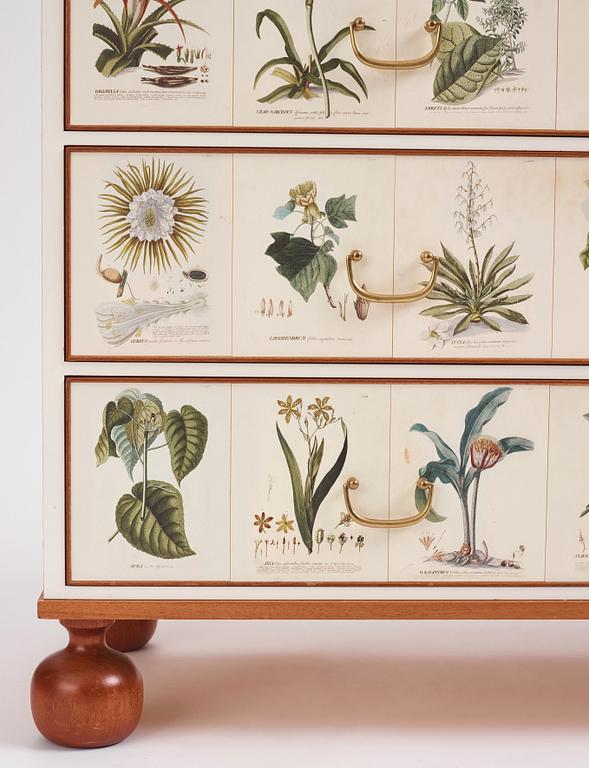 Josef Frank, a mahogany chest of drawers 'Florabyrå Linné', Svenskt Tenn, Sweden 2007, model 1050, jubilee ed. 31/50.