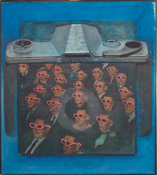 GERT ASPELIN, blandteknik på duk, a tergo signerad och daterad 1967.