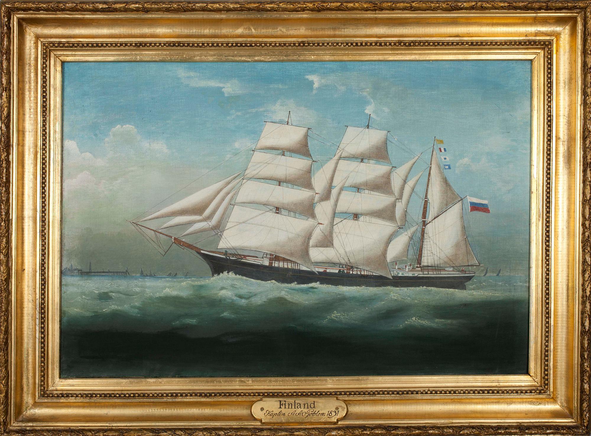 olja på duk, "Finland" ej sign. 1800-tal.