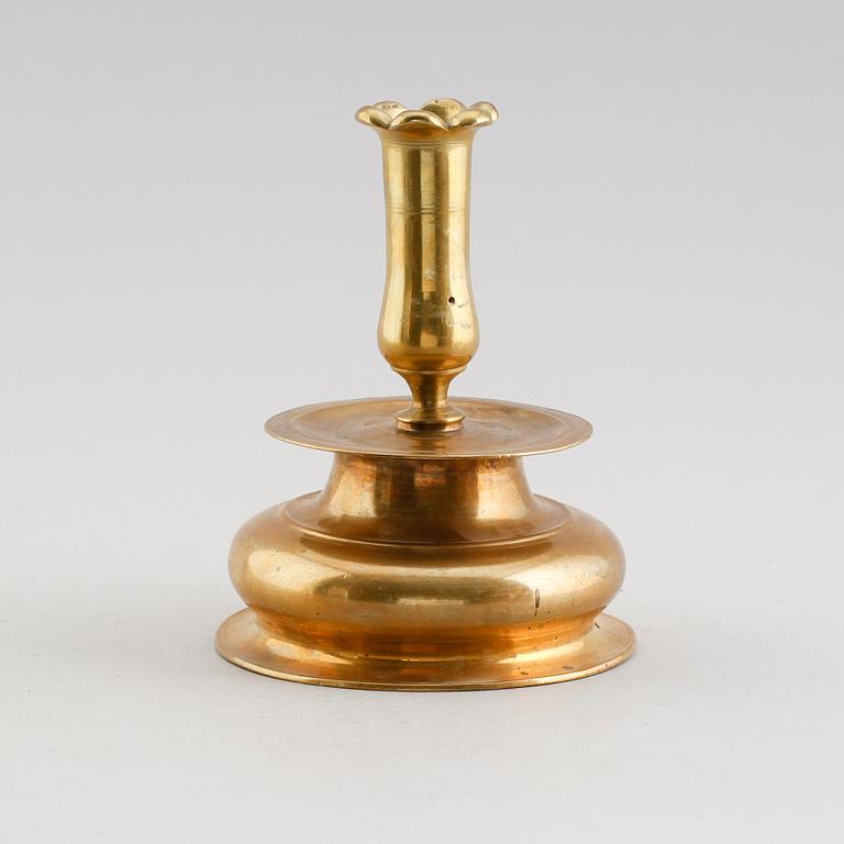 LJUSSTAKE, mässing, 1700-tal.