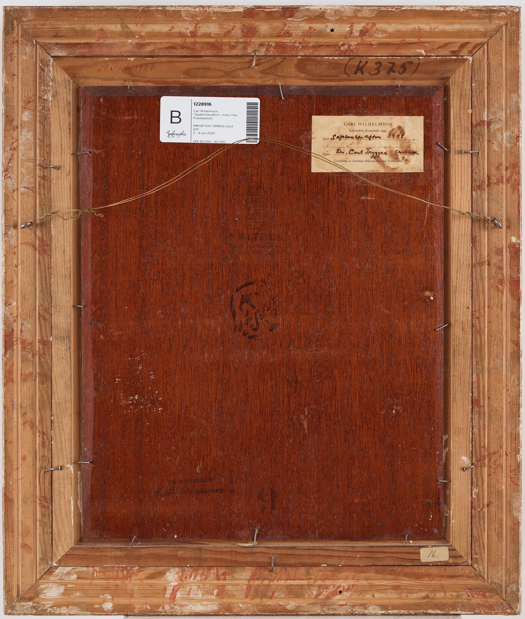 Carl Wilhelmson, "Septemberafton", motiv från Fiskebäckskil.