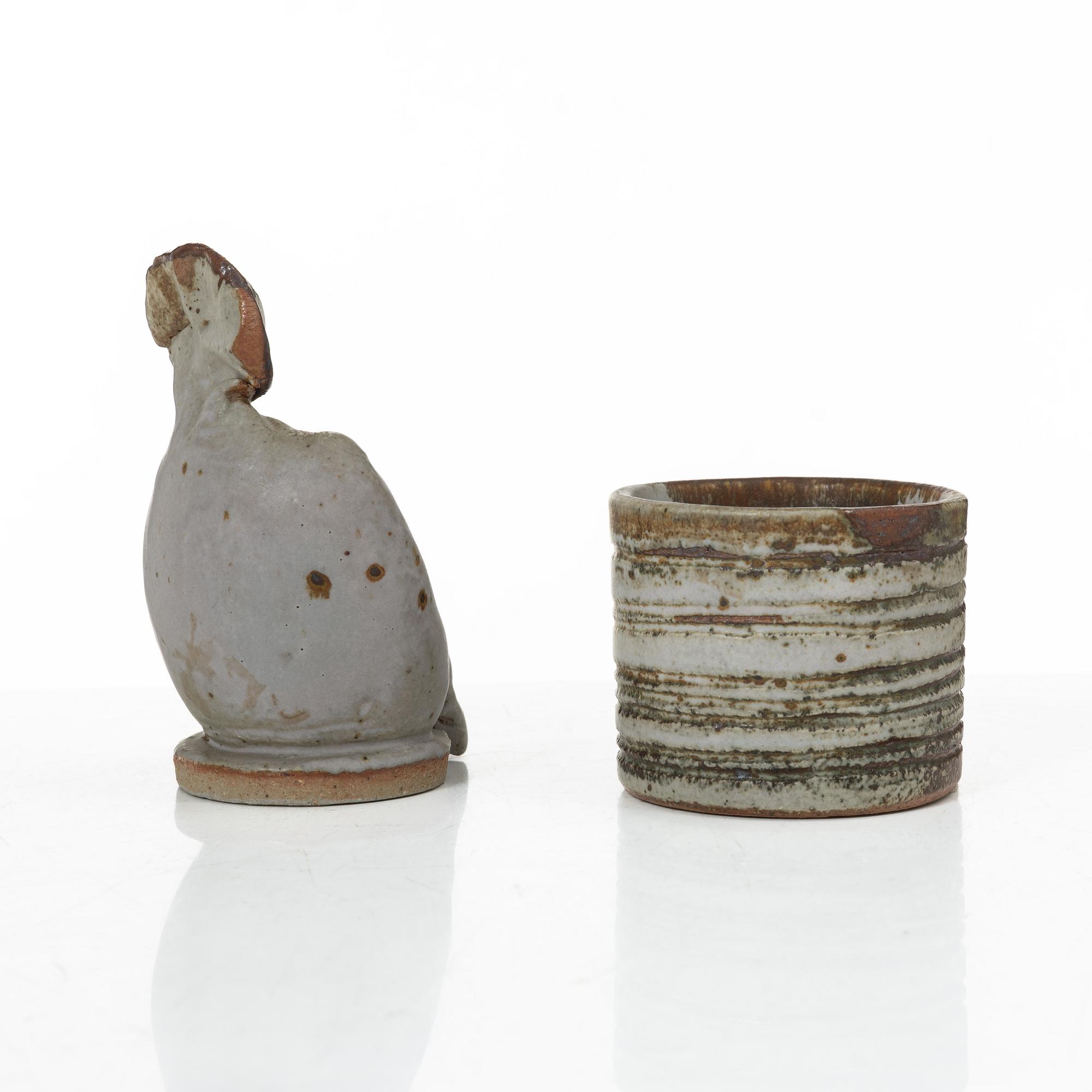 Lisa Larson, stengods,  burk med lock, stengods, unik, Gustavsberg studio,