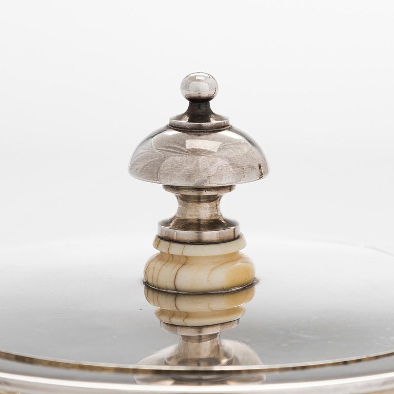 A 19th-century parcel-gilt silver teapot, maker's mark of Johan Heinoin, Saint Petersburg 1878.