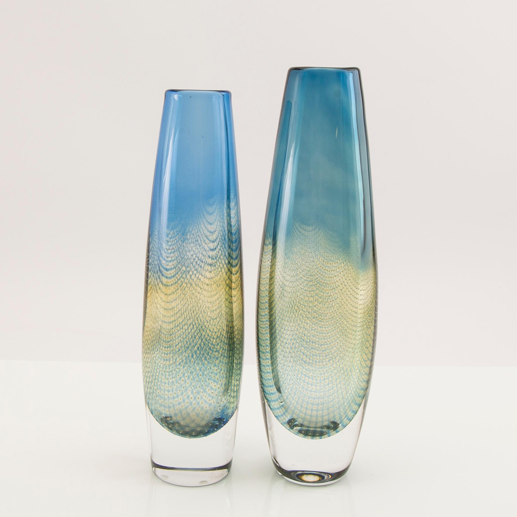 Sven Palmqvist, vases 2 pcs. "Kraka" Orrefors signed and numbered.
